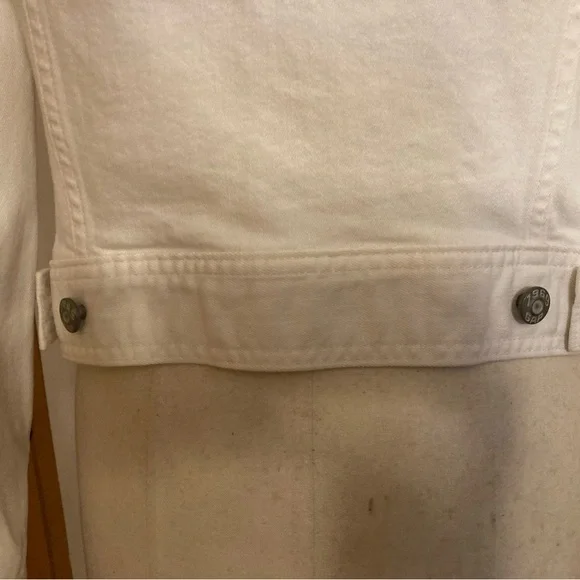 GAP Optic White Denim Trucker Jacket Monogram Coastal Cowgirl Western Rodeo - Picture 12 of 13